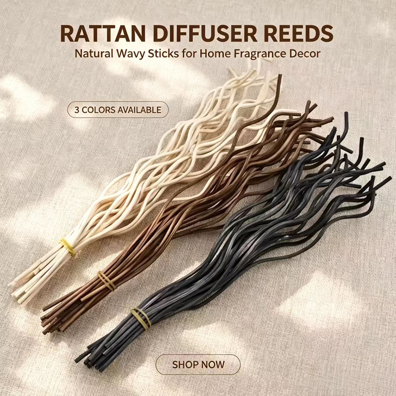 Home Fragrance Janzen - 20Pcs Long Wavy Rattan Reed Diffuser