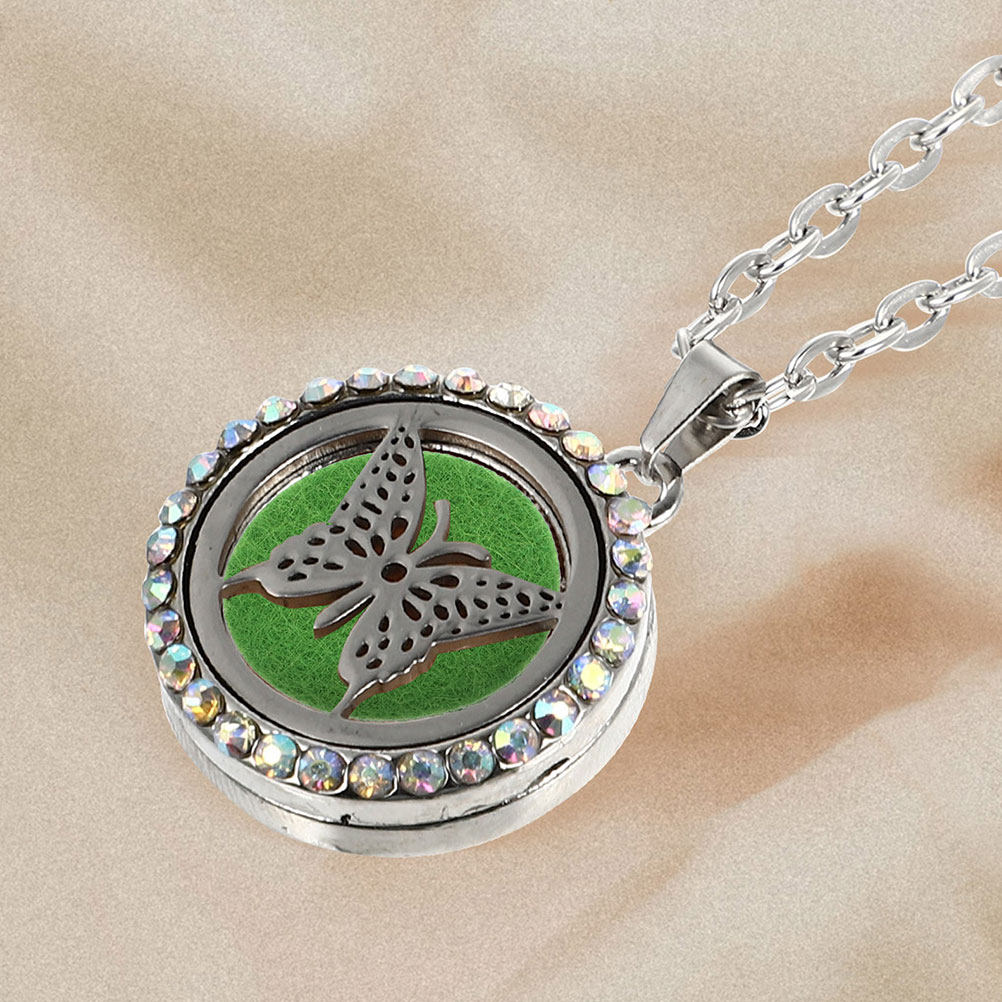Diffuser Necklace Locket - 50Pcs Round Cotton Aroma Pads Mini