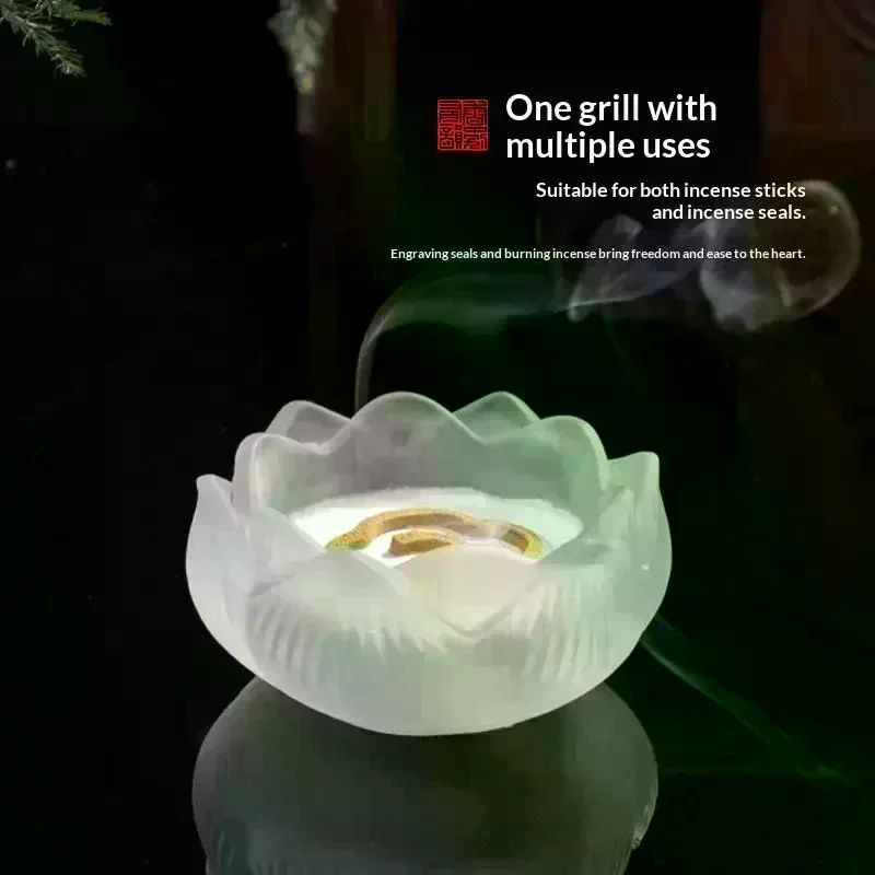 Home Fragrance Glade - Creative Crystal Glass Lotus Incense Holder