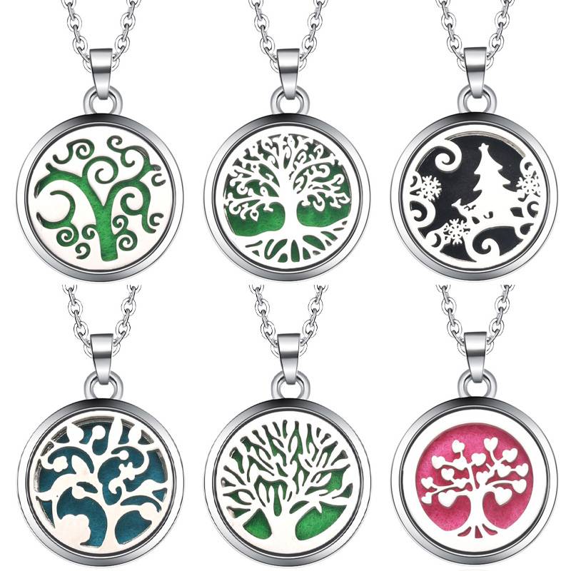 Tree Of Life Aroma Box Necklac - Diffuser Necklace Locket ulasan dan harga