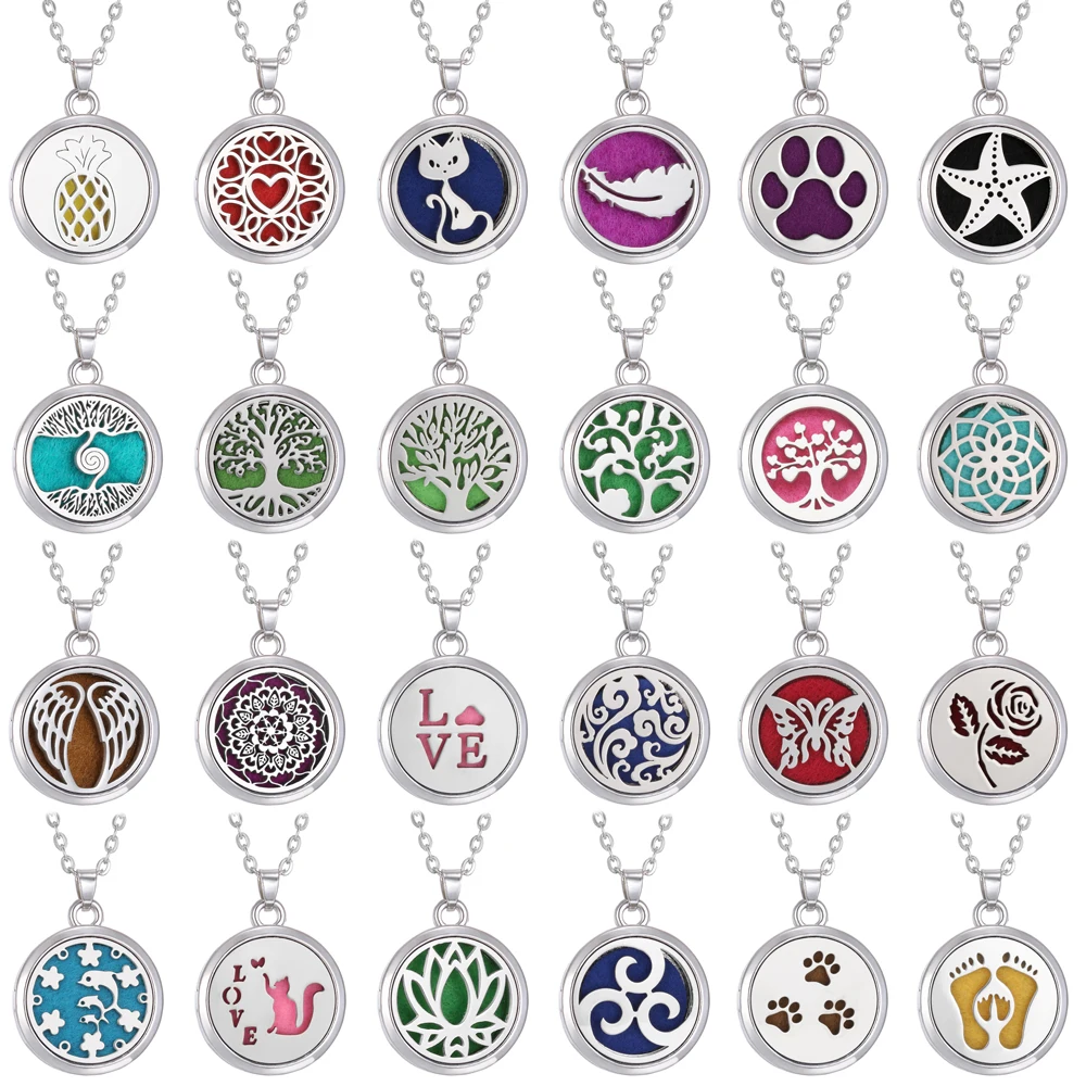 10pcs/lot Aromatherapy Stainle - Diffuser Necklace Locket ulasan dan harga