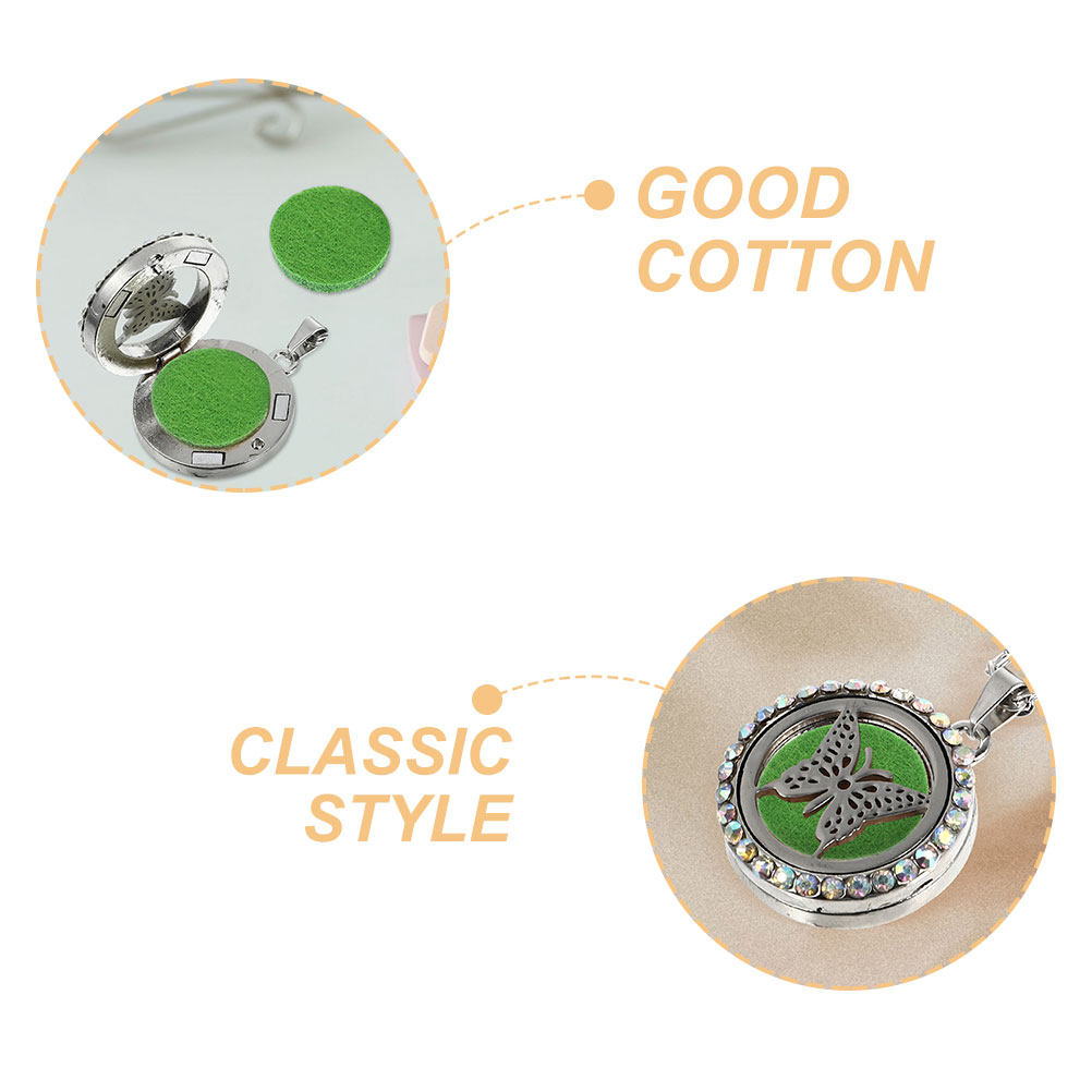 50Pcs Round Cotton Aroma Pads  - Diffuser Necklace Locket ulasan dan harga